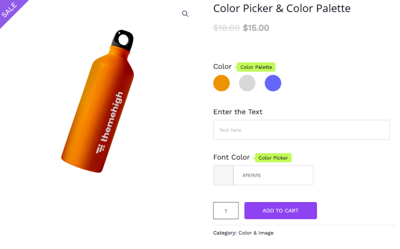 Extra Product Options for WooCommerce showing simple product add-ons and basic customization