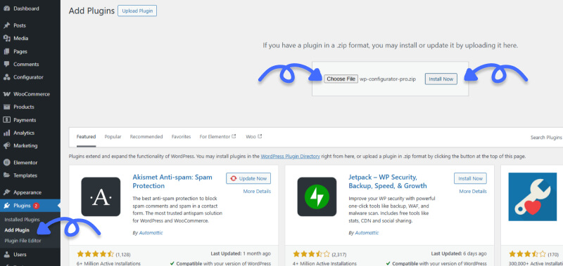 WP Configurator Plugin Upload