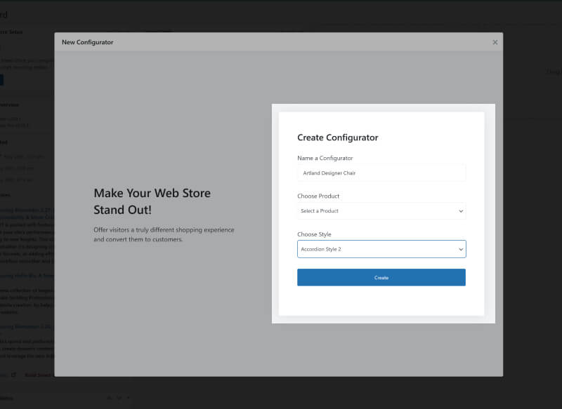 Create New Configurator Screen