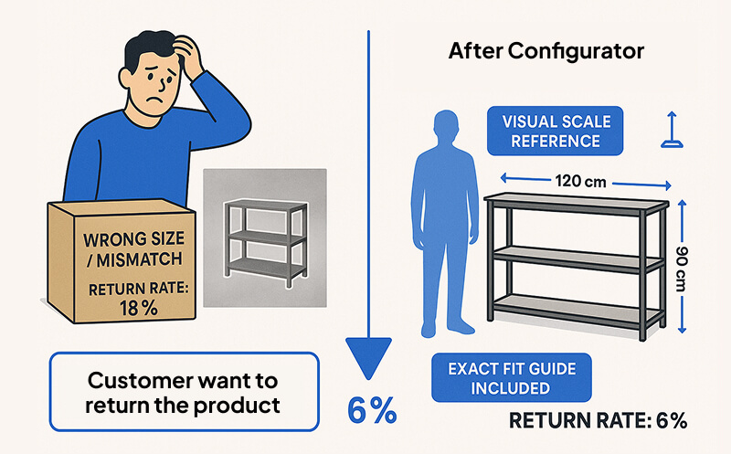 Reduces Returns after implementing configurator