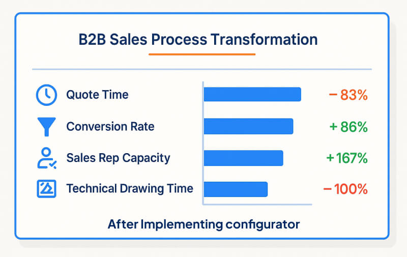 Before/After infographic showing B2B sales process transformation